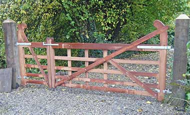 custom made large bent heel gate and pedestrian gate