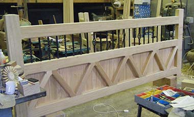 Large Idigbo Wooden Gate with custom ironmongery