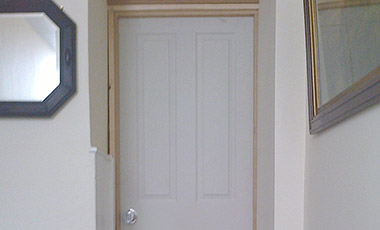 Newly hung door for customer in Talgarth